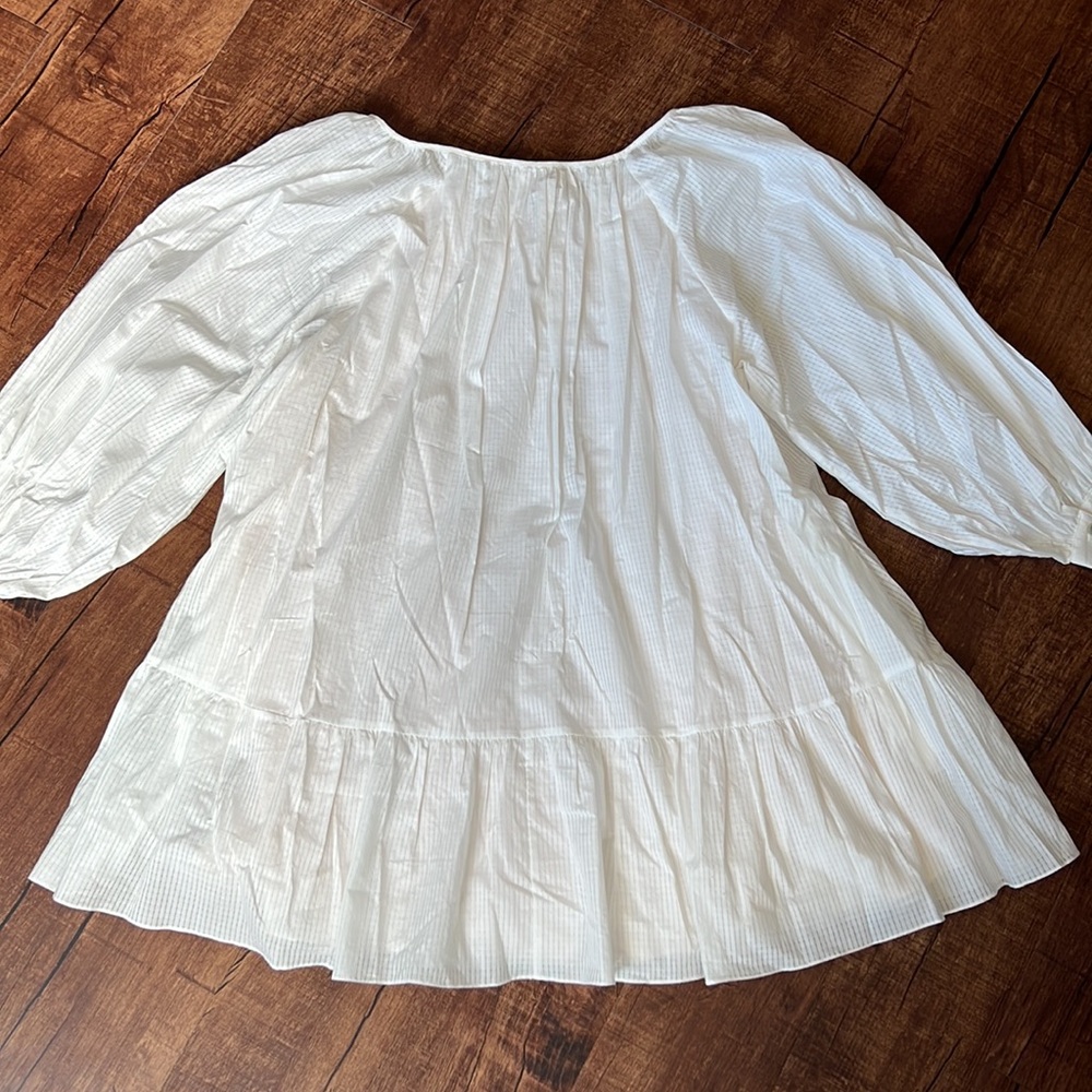 NEW with tag The Label Edition white flowy big sleeves dress cute feminine comfy - Picture 5 of 11